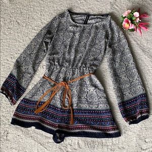 Scribble Long Sleeve Romper XS